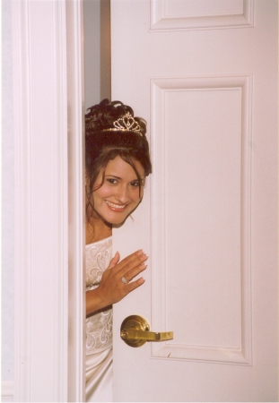 Me hiding on my Wedding Day