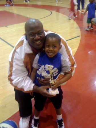 Father & Son Moment w/ Trophy.