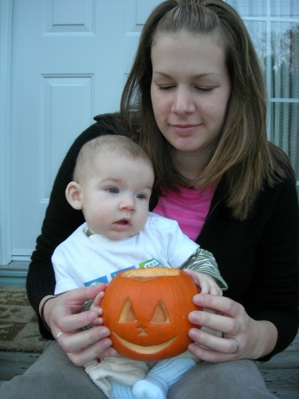 Daniel's first pumpkin
