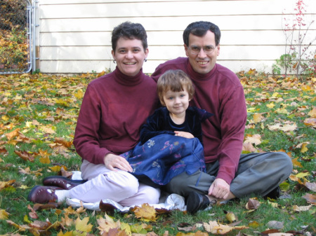 Lee Leffler (Day), with husband David and daughter Hope, 2005