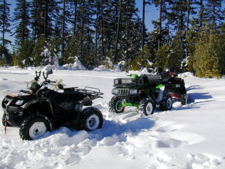 Riding ATV's in the snow