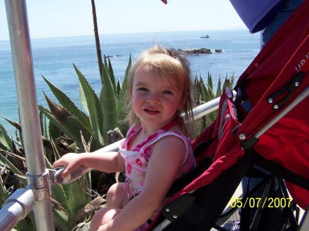 My little one, 2 year old Madison, during our trip to Laguna Beach, California.