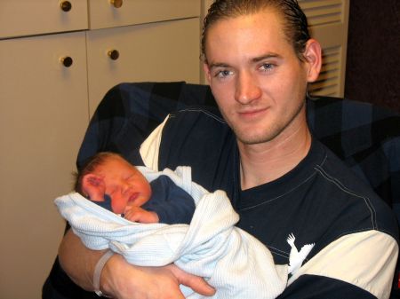 My son Jeremiah and his new born son Daylin.  Nov. 2005