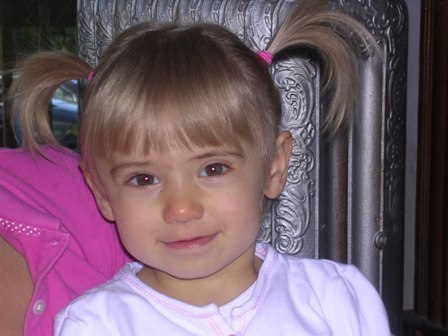 Ella's first pony tails!