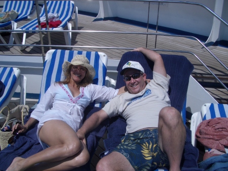 Mark and Nancy enjoying a Carnival Cruise