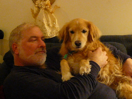 Husband Ron & my Dog Haley