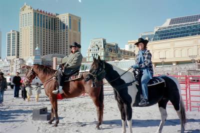 Darlene and Richard Suraci Horseback Riding on Atlantic City, NJ Beach