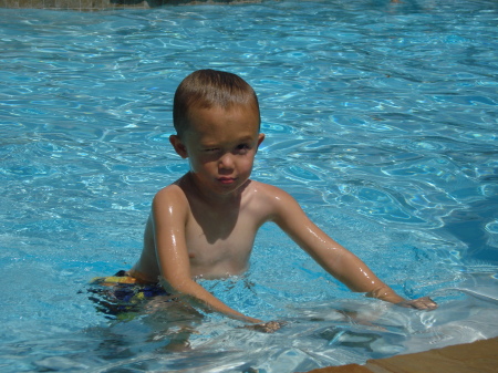 He lives it the pool.