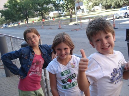 My kids waiting for Thomas the tank to come!!