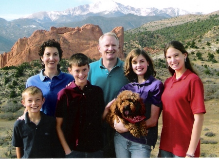 The Koz family with Pike's Peak in the background