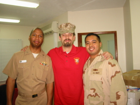Chris Davis, Ben Affleck, & me: XMAS 2003, Jebel Ali, UAE