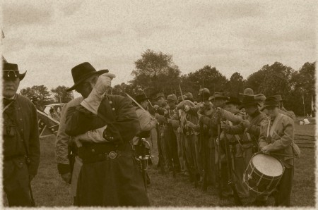 the Colonel giving order to his Staff