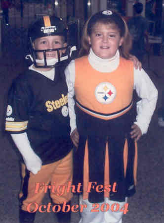 My kids with their Steelers gear on