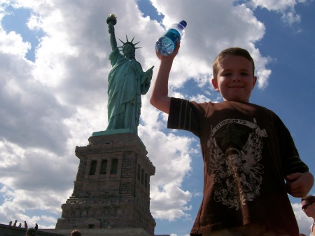 visiting the statue of liberty