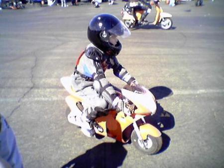 Chaz on Pocket Bike