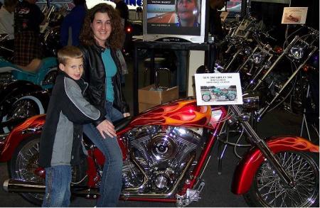 my youngest and I at a bike show.