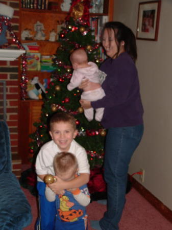 Me plus 3 Decorating the tree!