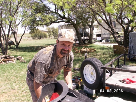 My brother, Vince at his deer lease.