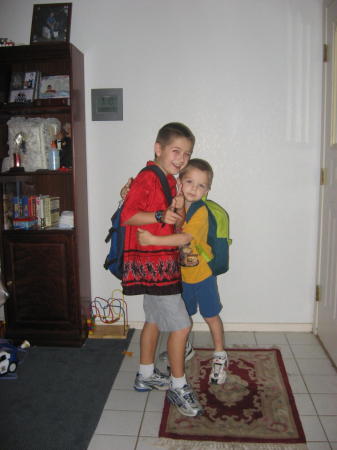 Current photo (9/07) of our boys, Tristen age 10 (red) & Taylor age 5 (yellow)