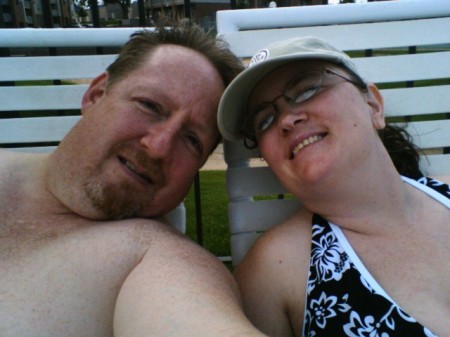 Me and Carrie at the pool