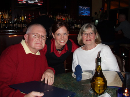 Dad, me & mom at graduation dinner