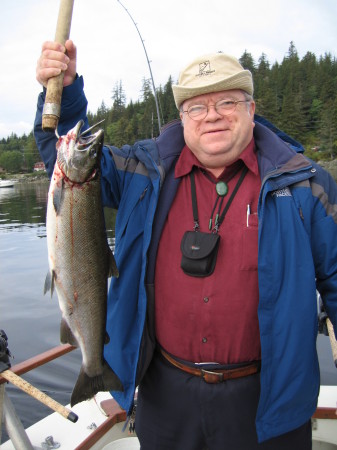 Al with his 10+ lb salmon