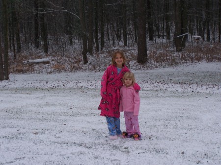 Morgan's first time seeing snow