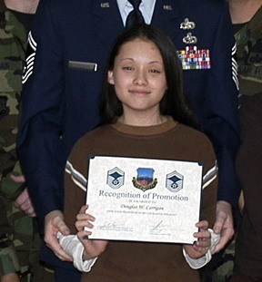 Kelly at promotion ceremony