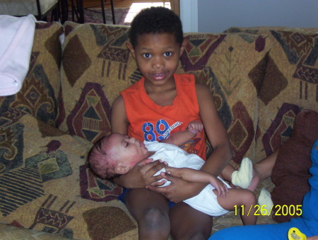 Son Seth holding daughter Sammie