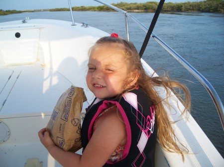 Maddie on our Boat