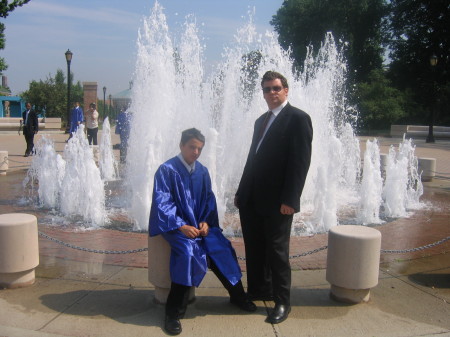 This is my husband Andy with my son Andrew on his graduation for I.S 27