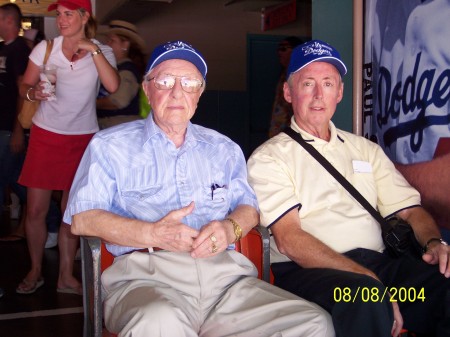 Denny and Dad at Dodger Statium