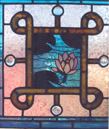 One of my stained glass works, "Waterlilies"