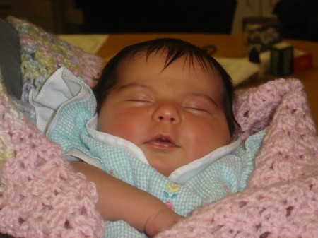 Our 1st sleeping Angel, Sabrina Rosetta at 2 weeks