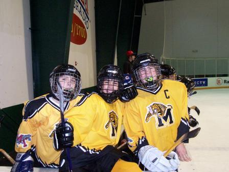 Oldest Son With Hockey Teammates