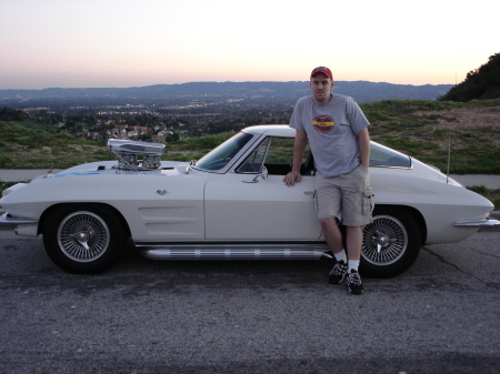 '63 Corvette against the backdrop of the San Fernando Valley