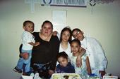 Myself with my three kids and my two cousins on their first communion party