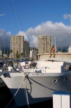 My cousin on the wheelhouse- it's home anyway!