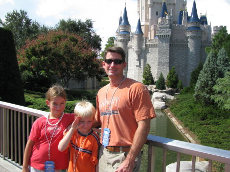 Gabby (11), Mitch (8 & 1/2) and Rob at the Magic Kingdom in October 2007.