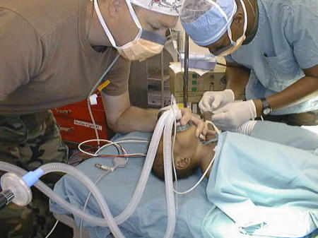 Anesthetizing a baby in Haiti