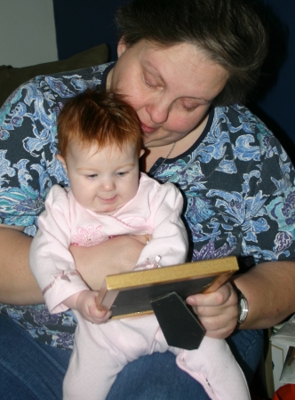 Alexys meeting Great-grandpa Bob