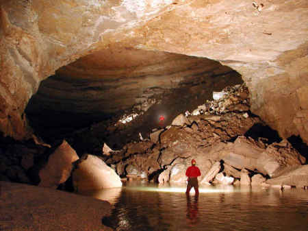 Entering Gary's Chamber in Rumbling Falls Cave