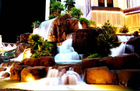 A fountain at The Tropicana Hotel