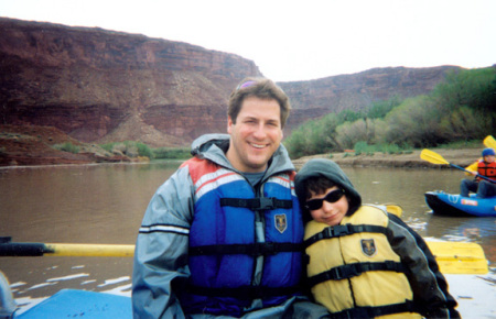 River rafting with my son in Moab Utah