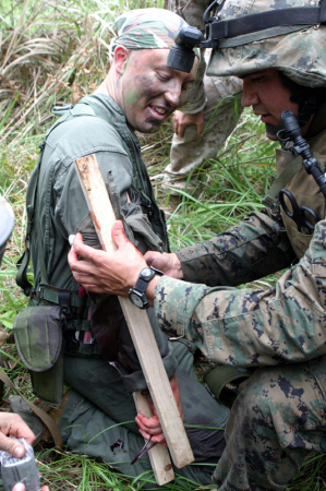 Downed Pilot being rescued