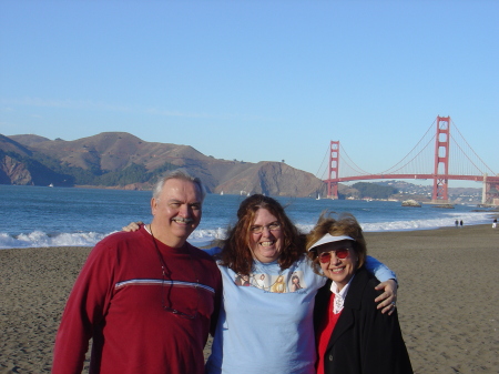 Amy, Ma and Pa at Baker Beach, San Francisco