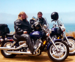 Ridin' our bikes up the coast...