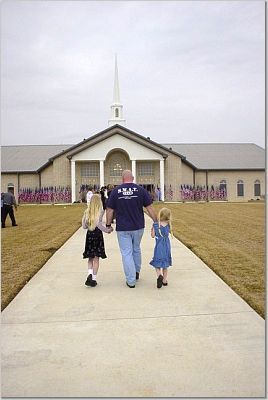 Dad and girls at our church