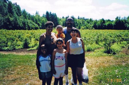 Blueberry picking in Olympia, Washington, 2000