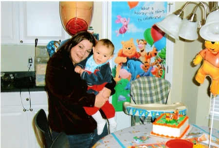 Owen and mama on his 1st birthday.  Dec. 19, 2005